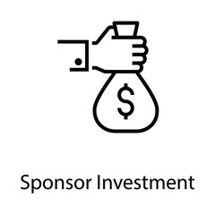 sponsor investment line icon