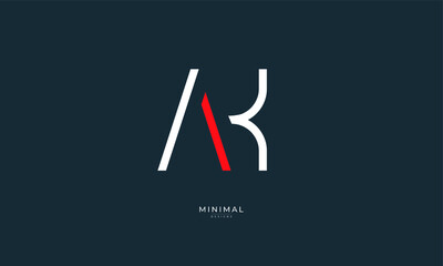 Alphabet letter icon logo AK