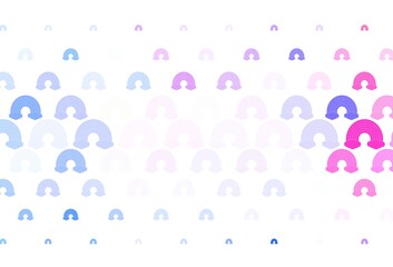 Light Blue, Red vector texture with rainbows, clouds.
