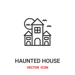 Haunted house vector icon. Modern, simple flat vector illustration for website or mobile app.House symbol, logo illustration. Pixel perfect vector graphics	