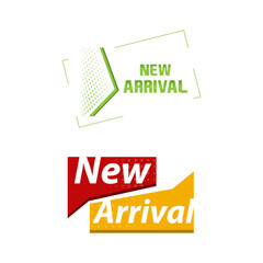 NEW ARRIVAL quote as banner. Drawn commercial lettering for flyer, poster, advertisement, label.