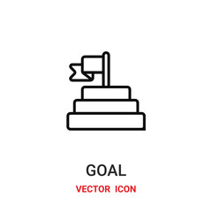 Obraz premium Goal vector icon. Modern, simple flat vector illustration for website or mobile app.Success or business goal symbol, logo illustration. Pixel perfect vector graphics 