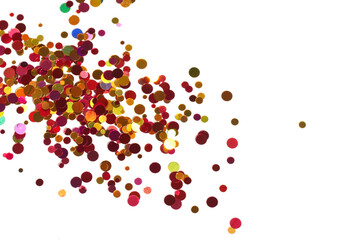 Sparkling circles make up a colored structure. An abstract shot.