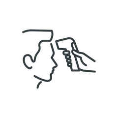 Temperature measure icon linear editable stroke