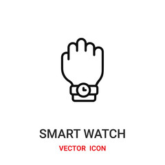 Fototapeta premium Smart watch vector icon. Modern, simple flat vector illustration for website or mobile app.Watch symbol, logo illustration. Pixel perfect vector graphics 