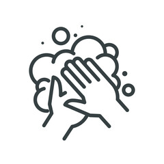 Wash Hands Washing Hands Hygiene Linear Line Icon Editable stroke Coronavirus