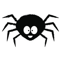 Vector dimensionless graphics. Funny, cute, funny, joyful and fluffy spider. A traditional character for Halloween.