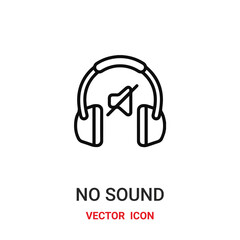 No sound vector icon. Modern, simple flat vector illustration for website or mobile app.Mute symbol, logo illustration. Pixel perfect vector graphics	