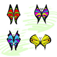 Obraz premium set of colorful butterflies
