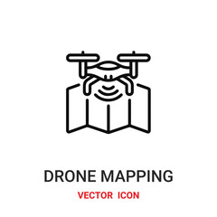 Drone vector icon. Modern, simple flat vector illustration for website or mobile app.Drone mapping symbol, logo illustration. Pixel perfect vector graphics	