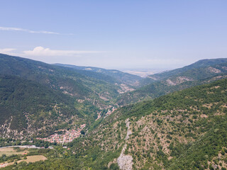 Amazing Aerial view of village of Bachkovo, Bulgaria