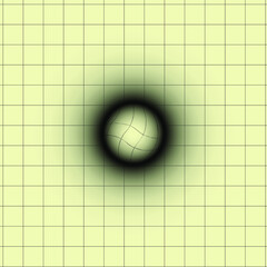 Aged paper with a spherical bulge in the center. Vector graphics.