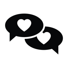 love chat vector glyph icon