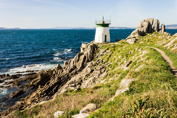 Cangas, Spain. The lighthouse of Punta Couso in Galicia