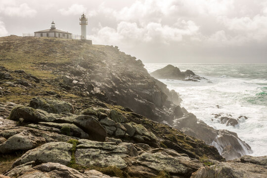 Muxia, Spain, The lighthouse of Cabo Tourinan in Galicia, the most westerly point of Peninsular Spain
