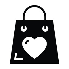 shopping bag vector glyph icon