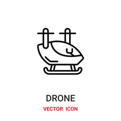 drone icon vector symbol. drone symbol icon vector for your design. Modern outline icon for your website and mobile app design.