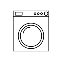 Washing machine Icon Kitchen appliances, icons, outline, black. Home electrical appliances. black flat icons with a black outline.