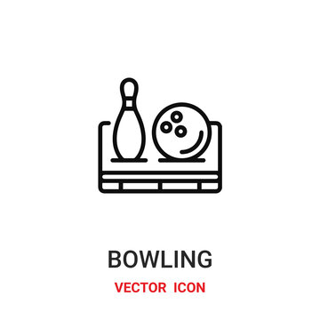 Bowling vector icon. Modern, simple flat vector illustration for website or mobile app.IBowling ball symbol, logo illustration. Pixel perfect vector graphics	