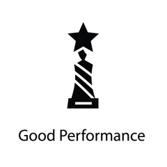 good performance award trophy glyph icon