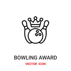 bowling award icon vector symbol. bowling award symbol icon vector for your design. Modern outline icon for your website and mobile app design.