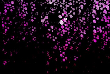 Dark Pink vector background with bubble shapes.