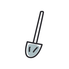 garden shovel line and fill style icon vector design