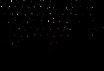 Dark Orange vector background with triangles, circles, cubes.