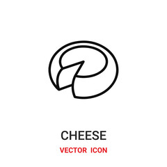 cheese icon vector symbol. cheese symbol icon vector for your design. Modern outline icon for your website and mobile app design.