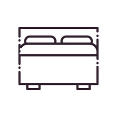 home bed line style icon vector design