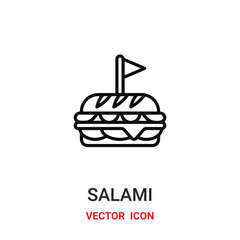 sandwich icon vector symbol. sandwich symbol icon vector for your design. Modern outline icon for your website and mobile app design.