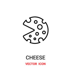 Cheese vector icon. Modern, simple flat vector illustration for website or mobile app.Cheese slice or dairy symbol, logo illustration. Pixel perfect vector graphics	
