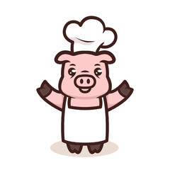 Cute Baby Pig animal mascot design illustration