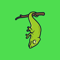 Chameleon mascot logo design illustration