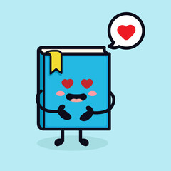 Cute book mascot logo design illustration