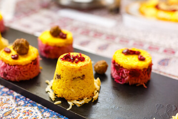 A close up of food