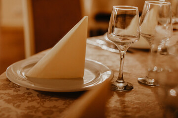 Beautiful table setting for special dinner