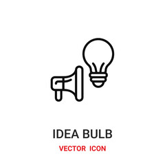 Idea bulb vector icon. Modern, simple flat vector illustration for website or mobile app.Idea or lightbulb symbol, logo illustration. Pixel perfect vector graphics	