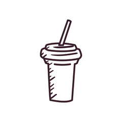 pop art soda mug line style icon vector design