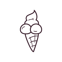 pop art ice cream cone line style icon vector design