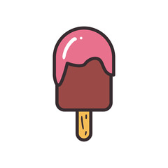 ice cream with stick line and fill style icon vector design