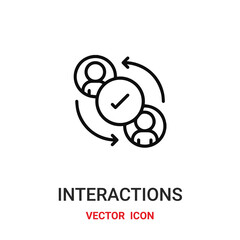 interactions icon vector symbol. interactions symbol icon vector for your design. Modern outline icon for your website and mobile app design.