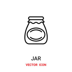 Jar vector icon. Modern, simple flat vector illustration for website or mobile app.Glass of jar symbol, logo illustration. Pixel perfect vector graphics	
