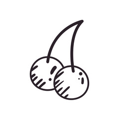 pop art cherry line style icon vector design