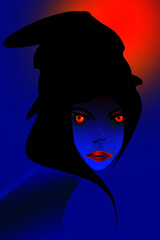 Beautiful witch. Halloween background.