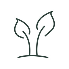 leaves line style icon vector design
