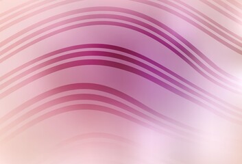 Fototapeta premium Light Pink vector background with curved lines.