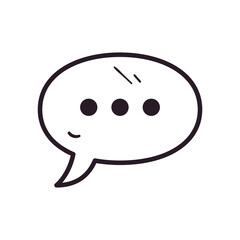 Communication bubble line style icon vector design