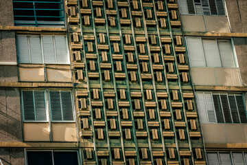 View of the facade of a modern building in the streets of Tel Aviv in Israel
