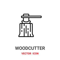 Wood cutter vector icon. Modern, simple flat vector illustration for website or mobile app.Lumberjach symbol, logo illustration. Pixel perfect vector graphics	